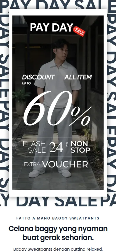 Tampilan mobile landing page promosi Fatto A Mano.